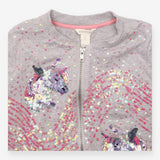 Jacket grey sequins unicorn