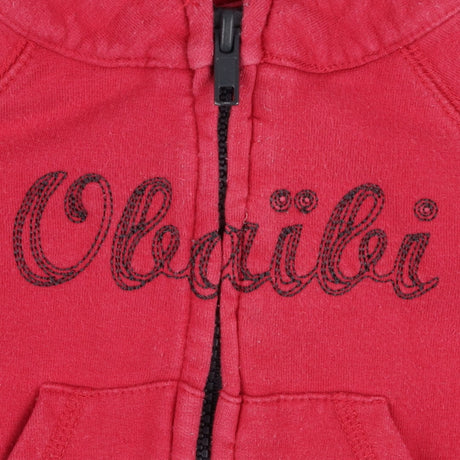 Hoodie Zip Red Obabi Embroidery