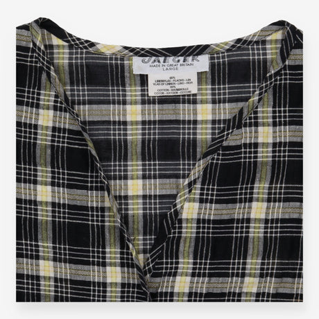 Vintage Checked Linen Blend Longline Shirt Jacket