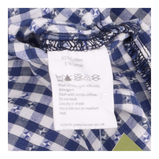 Blue Gingham Sleeveless Cotton Tunic with Pockets