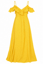 Dress Yellow Geometric Print Button Maxi