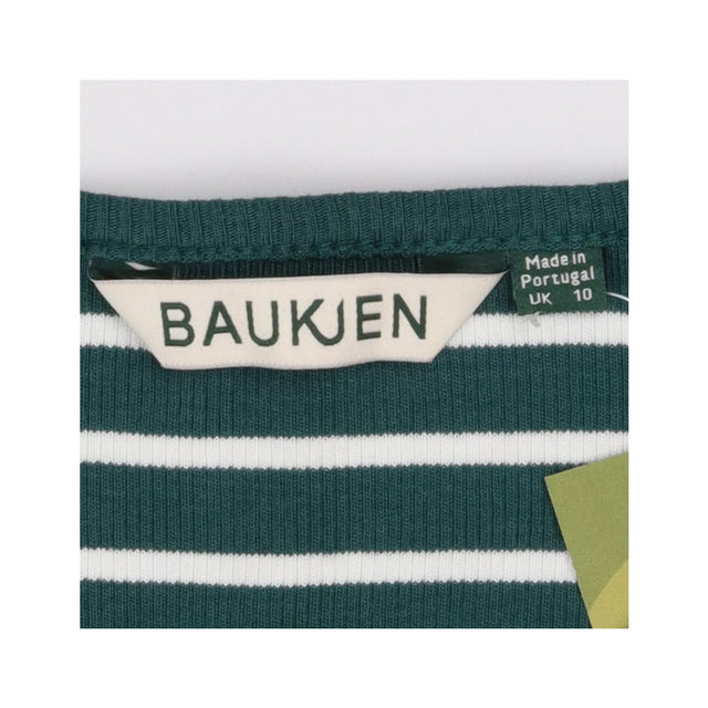 Green and white striped essentials ribbed henley