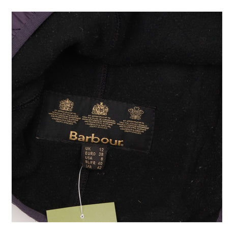 Quilted Jacket Dark Purple Belted High Neck