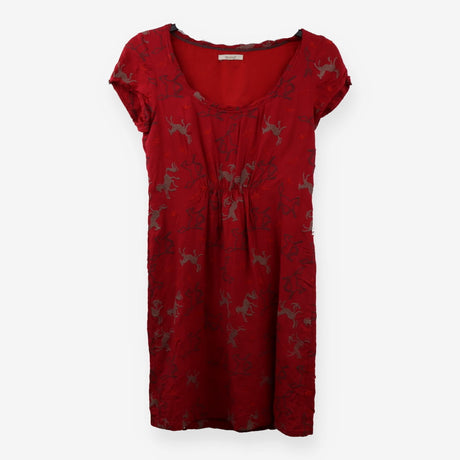 Red horses cross stitch dress