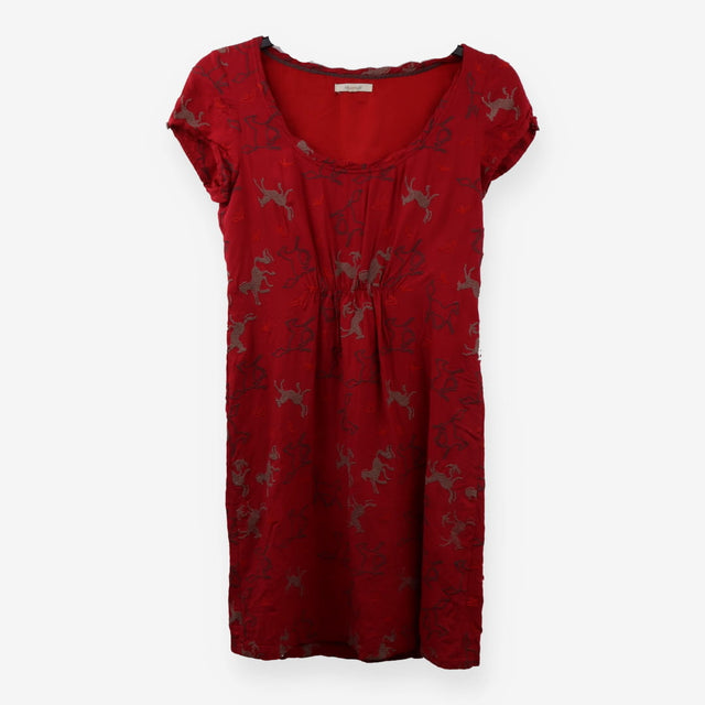 Red horses cross stitch dress