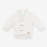 Grey Knit Collared Cardigan