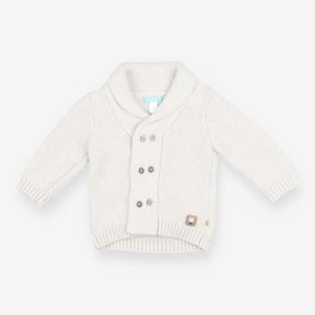 Grey Knit Collared Cardigan