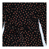 Black triangle geo print sheer shirt dress