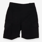 Black cargo school shorts