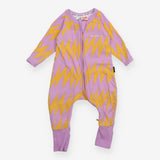 Sleepsuit zip purple yellow zigzag