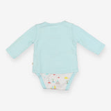 Bodysuit long sleeve blue sun with bird