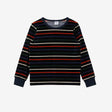 Long Sleeve Velour Striped Top Sapphire