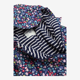 Pramsuit Navy Hedgehogs & Mice, Navy Striped Lined