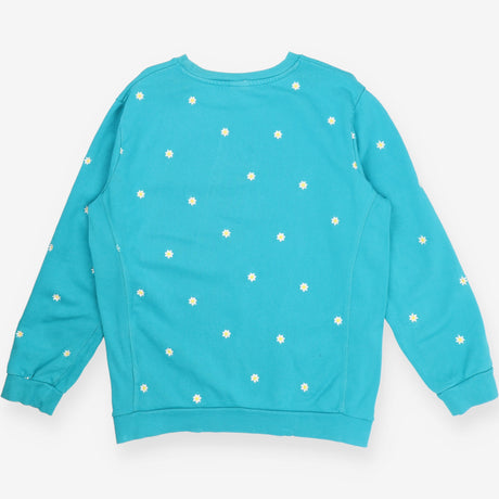 Bloom Sweatshirt Teal with Daisies
