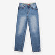Jeans mid colour stripe waist lining