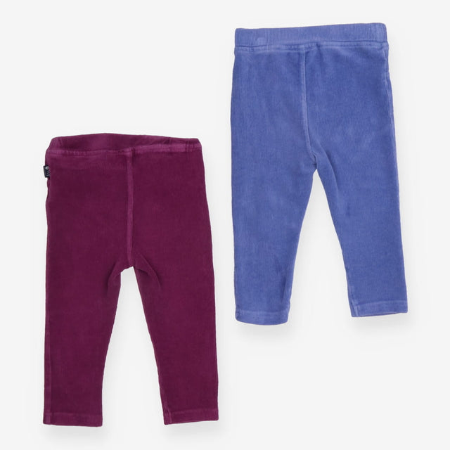 Leggings ribbed velour blue and plum