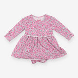 Dress Long Sleeved Bodysuit Pink and Purple Floral
