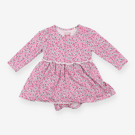 Dress Long Sleeved Bodysuit Pink and Purple Floral