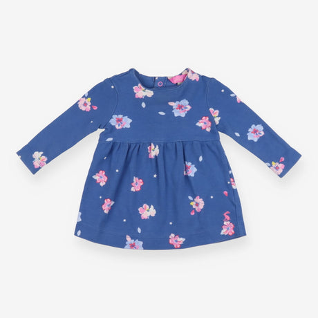 Blue Flower Long Sleeve Dress