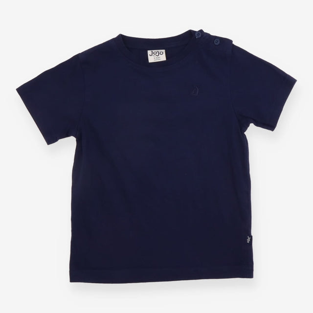 Tee navy blue SS shoulder poppers