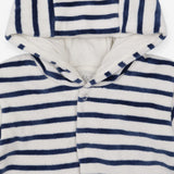Velour jersey hooded jacket navy striped