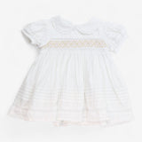 White Woven Smock Occasion Dress