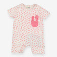 Romper white pink rabbits jersey shortie