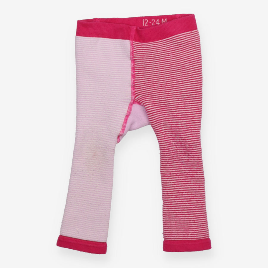 Knit leggings pink stripe duck