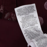 Burgundy Spot Corduroy Midi Dress Button Front