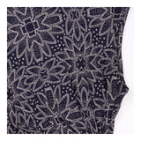 Dress Navy Cream Abstract Print Draped Sleeveless
