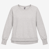 Grey Marl Cotton Modal Long Sleeve Crew Neck