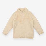 Cream fluffy 1/4 zip sweater