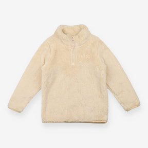 Cream fluffy 1/4 zip sweater