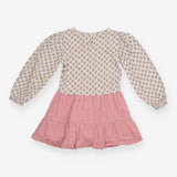 Dress Long Sleeve Cream and Pink Berries