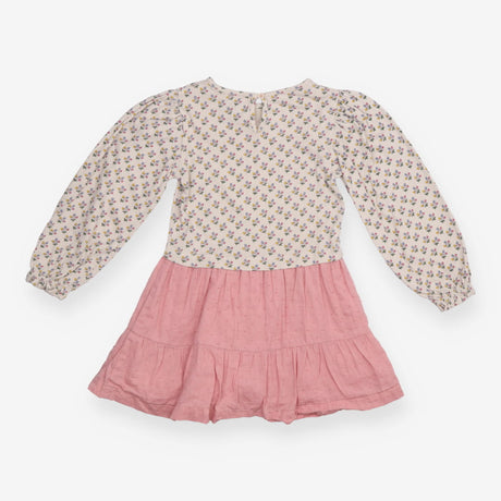 Dress Long Sleeve Cream and Pink Berries