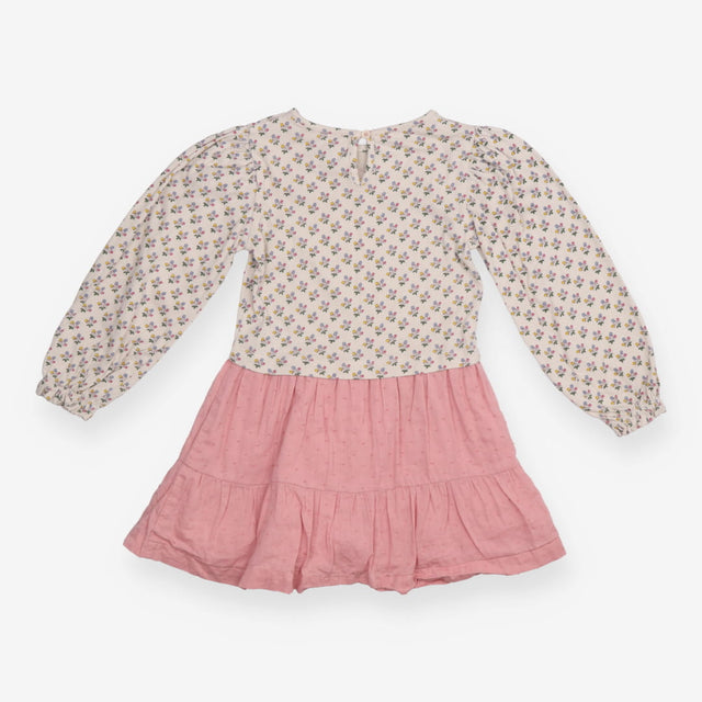 Dress Long Sleeve Cream and Pink Berries