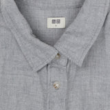 Grey Brushed Cotton Flannel Long Sleeve Shirt