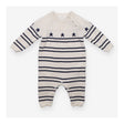 Romper Knit White Blue Stripes and Stars