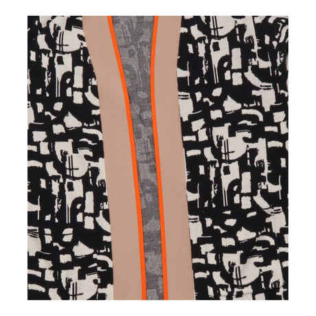 Abstract Jacquard Open Front Longline Cotton Cardi