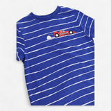 T-shirt blue with white stripes race car