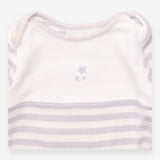 Sleepsuit grey white footless stars