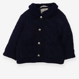 Coat navy quilted collared