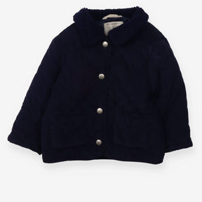 Coat navy quilted collared
