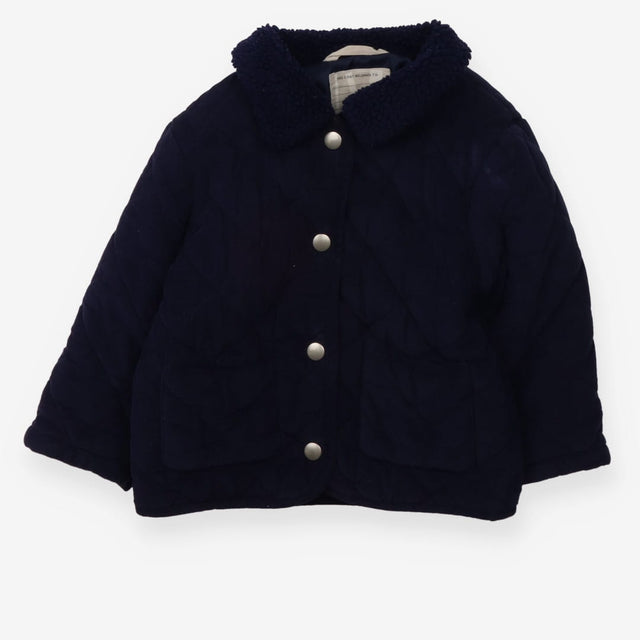 Coat navy quilted collared
