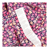 Midi Dress Dark Floral Print Pink Orange Long Slee
