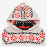 Hooded One Piece Grey Knit Fairisle Snowflakes