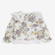 Jersey Zip Up Cardigan with Lilac Frill Print