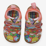 Shoes orange flowers sun velcro