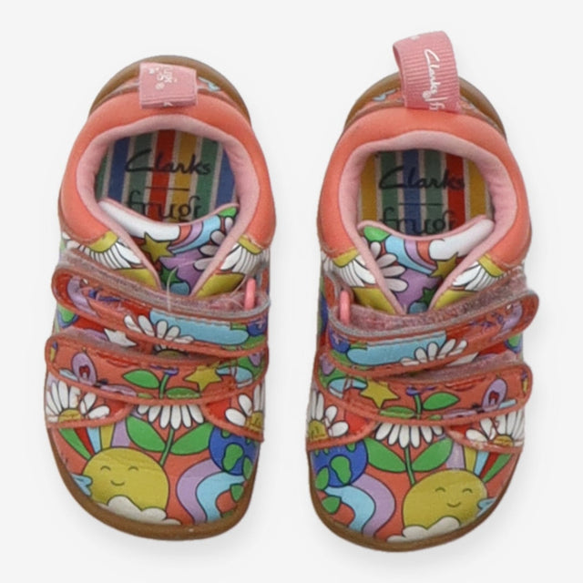 Shoes orange flowers sun velcro
