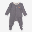 Sleepsuit Navy Stripe Fox Applique